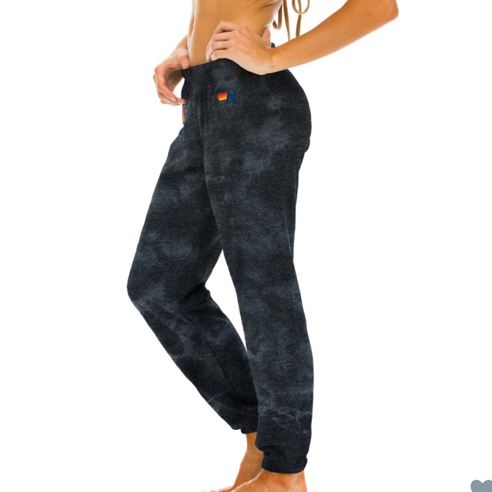 Aviator Nation Charcoal Tie Dye Sweatpants L